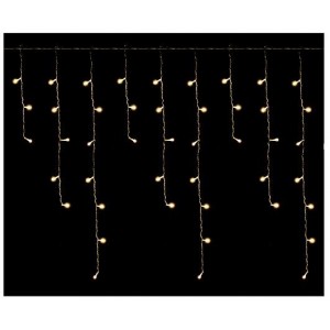 LED TWINKLE ICICLE WARM WHITE 5Mx1M CLEAR WIRE 230VAC
