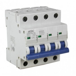 25AMP 4P 4-5KA C Curve Mcb