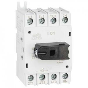 25A AC23A 4P Rotary Isolator Din Rail Mount