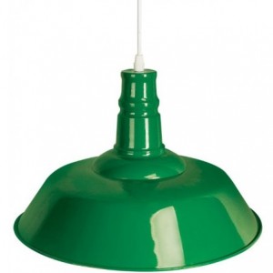 E27 80W ALU. HB PENDANT FITTING 360mm DIA GREEN