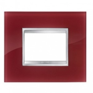 Chorus Flat Plate 3-GANG Burgundy Glass