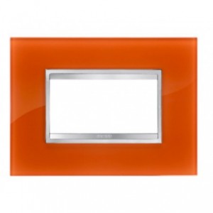 Chorus Flat Plate 4-GANG Opal Orange Glass