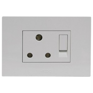 16A Switched Socket Outlet 2X4 White Orion PRE-ASS.