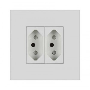 2X N-TYPE Sa 16A Socket Outlet 3X3 White Orion PRE-ASS.