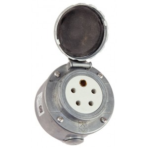 15A 4P+E 230-400VAC METAL-CLAD Round Socket IP66