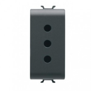 Chorus 1M 2P+E Italian 10A 250V Socket Black