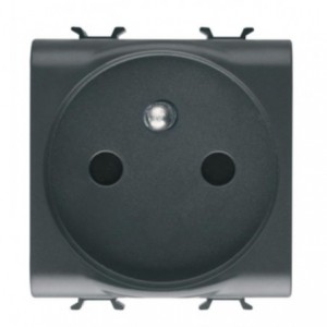 Chorus 2M 2P+E French 16A 250V Socket Black