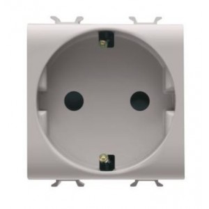 Chorus 2M 2P+E German 16A 250V Socket Satin Beige