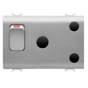 Switched Socket Outlet 2P+E 16A 3 Gang Titanium