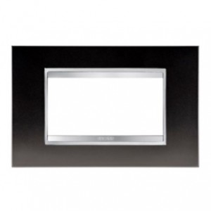 Chorus Lux 4-GANG Cover Plate Metal Gunbarrel Grey