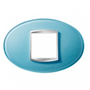 Chorus Art PLATE- 2-GANG- Aquamarine Glass
