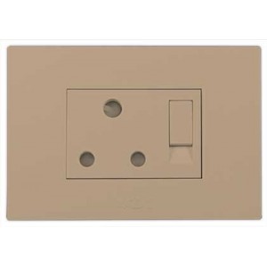 16A Switched Socket Outlet 2X4 Champagne Orion PRE-ASS.