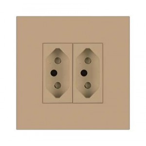 2X N-TYPE Sa 16A Socket Outlet 3X3 Champagne Orion PRE-ASS.