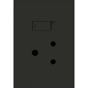 1X 16A Switched Socket 2X4 Mono Block Black Orion