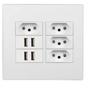 4X N-TYPE 16A Sa 2X 2.1A USB 4X4 White Orion PRE-ASS.