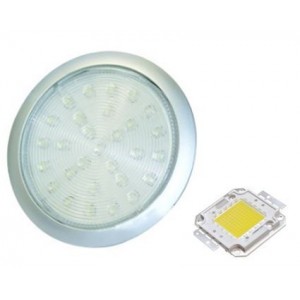 Yellow 230V S/STEEL LED Lamp 78.5MM Dia.
