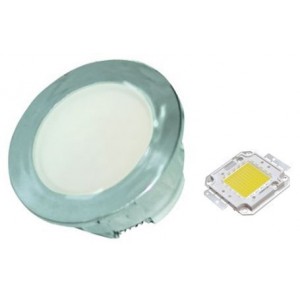 Yellow 230V S/STEEL LED Lamp 60MM Dia.