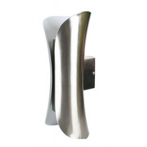 230VAC 2X7W Cool White LED Wall Light Satin Nickel