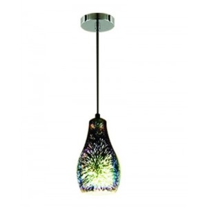 230VAC 40W 1XE27 Pendant 3D GLASS/CHROME 130MM Dia.