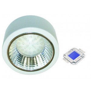Blue 230V S/STEEL LED Lamp 132MM Dia.