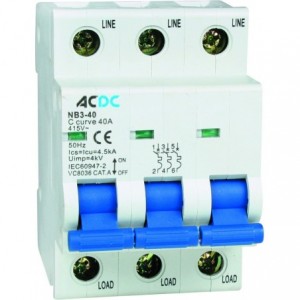2AMP 3P 4.5kA C CURVE DIN MCB