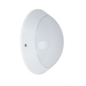 White Aluminium Bulkhead 2XE27 14W IP54 Dia. 280MM