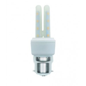 230VAC 3W Cool White B22 2U LED Lamp 4200K