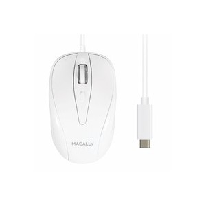 Macally UCTURBO USB-C Wired Optical Mouse - White