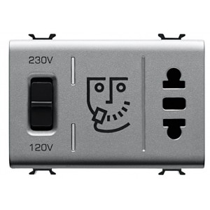 Chorus 3M 230V Shaver Socket Outlet Titanium