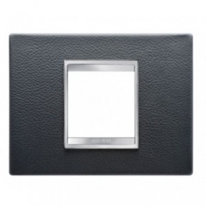 Chorus Lux 2-GANG Cover Plate Black Leather