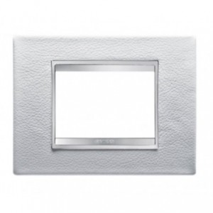 Chorus Lux 3-GANG Cover Plate White Leather