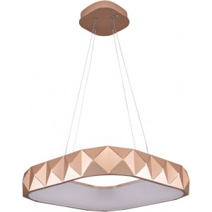 Ultra Modern 50W Sq Alu / Acrylic Gold Cool White Pendant