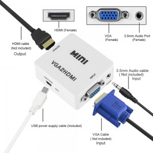 VGA to HDMI 1080p Video Converter