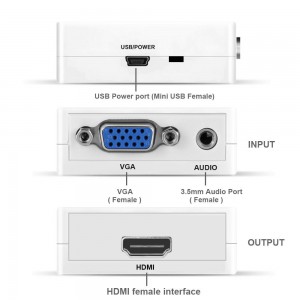 VGA to HDMI 1080p Video Converter