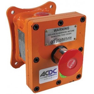 Emerg Stop (PUSH/PULL)/START Stn Flp. C/IRON- 2 X Bottom Ent