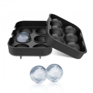 Gin Tribe  J8_36 - 6 Giant Ball Boulders for Gin Ice Ball Tray - Black