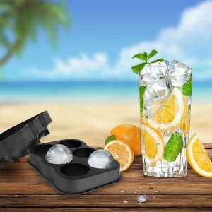 Gin Tribe  J8_36 - 6 Giant Ball Boulders for Gin Ice Ball Tray - Black