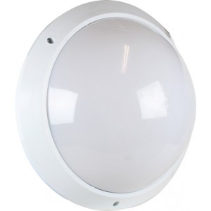 White Plastic Bulkhead Opal Diff. + Dn Sensor 60W IP55