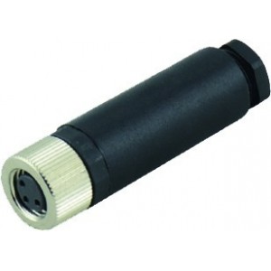 M8 4-POLE FEMALE PLUG R/ANGLED NON SHIELDED PUR 3m