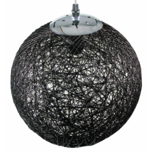 Ø300mm BLACK PENDANT BALL LIGHT-E27-1.75m CABLE