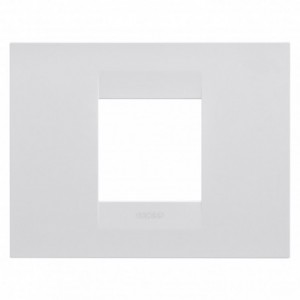 Geo Plate 2-GANG Satin White