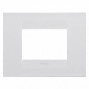 Geo Plate 3-GANG Satin White