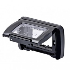 3 Gang Toner Black IP55 Plate Top Sys