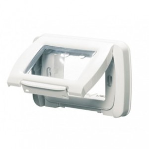 4 Gang White IP55 Plate Top Sys