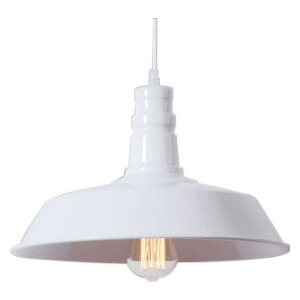 E27 80W ALU.  HB PENDANT FITTING 360mm DIA WHITE