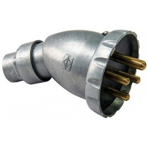 10A 2P+E 230-400VAC METAL-CLAD Angled Plug IP66