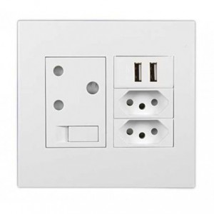 16A Sw. Socket + 2XN-TYPE + USB 4X4 White Orion PRE-ASS.