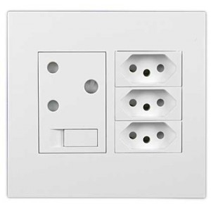 16A Sw. Socket + 3XN-TYPE 4X4 White Orion PRE-ASS.