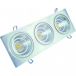 3X20W Cool White Sq Alum LED Downlight 100-240VAC 382X135MM
