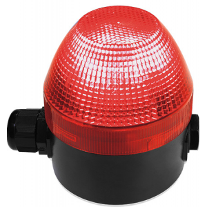 12-24VAC/DC STEADY/FLASHING RED BEACON 1Hz